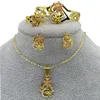 Collana Orecchini Set Bambini etiopi Dubai Gioielli per bambino Collana color oro 18 carati/Pendente/Orecchino Africa Europa Regalo di compleanno per bambini