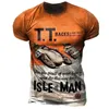 Mens Tshirts Vintage Motosiklet T Shirt 3D Baskı Gündelik Kısa Kollu Gevşek Büyük Boy Tişörtü Sweatshirt Üst Giyim Camise 230404