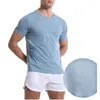 Lu hizalanma yoga limon tişört erkekler üstleri yaz tee kısa kol o yuvarlak boyun adam gömlekler boş zaman eğitimi hızlı kuru gevşek yüksek esneklik 2024