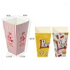 Opbergtassen 50 pc's Wegwerp papier Popcorn dozen Cup Vouwverpakkingen Cups Inpakken Verjaardagsfeestje Decoratie