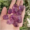 Dekorativa objekt Figurer 100500G Natural Amethyst Stones Rough Mineral Crystal Expimendecorative D DH2WL