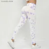 Leggings femminile Donne letta pantaloni tinti di pantaloni a secco rapido a secco e semale di stampa 3D Leggings Lucione dell'anca con pantaloni di fitness da esterno T231104