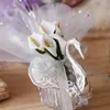 Подарочная упаковка 24 Set Wedding Force Boxes Акрил лебедь с красивой цветочной конфеты Lily Favors новинка детский душ 230404