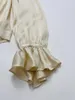 Женские блузки 2023, весенне-летняя рубашка с завязками, шелковая женская винтажная рубашка с рюшами