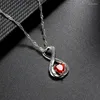 Hänge halsband rött hjärta zirkon 8 ord halsband kristall evighet mode enkla damer smycken