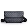 Street Men's Messenger Bag Pu Trendy Plaid Mobiltelefon Bag mode axelväskor för män