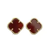 Jewelry designer earrings 925 silver 18K rose gold full diamond earrings gold black agate red chalcedony ear jewelry gift