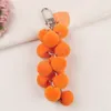 Vrouwen meisjes fruit druiven sleutelhanger pluche imitatie druiven sleutel ketens ringen snuisterij hangende hangers handtas sleutels cadeau accessoire