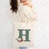 Bolsas de compras A-Z Alfabeto Bolso de mano Impresión inicial Shopper Mujer Hombro plegable Despedida de soltera Regalo para la escuela Chica