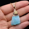 Pendant Necklaces Metal Chain Healing Energy Necklace Natural Druzy Agat Crystal Minerals Gem Stone Choker Charms Jewelry