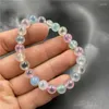 Strand 8mm Colorful Sugar Heart Agate Armband Chalcedony