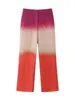 Pantalon de deux pièces pour femmes Femmes 2023 Mode Tie-Dye Blouses lâches Vintage Manches longues Bouton-up Chemises féminines Blusas Chic Tops Taille haute