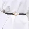 Belts Adjustable PU Leather Ladies Dress Belts Skinny Thin Women Waist Belts Strap Gold Color Buckle Female Belts pasek damski Z0404