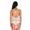 Sexy Costume New Women's Deep V-neck Transparent Floral Embroidery Underwear Lace Ladies Sexy Babydoll Garter Thong Stockings Set