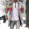 Men's Jackets Men Jacket Color Matching Sweatshirts New Hip Hop Lengthen Coat Male Fashion Cool Streetwear Mens Clothes Spring Autumn Cardigan T231104