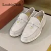 Jurk Schoenen Zomer Lopen Vrouwen Loafers Zwart Suede Comfortabele Slip Op Platte Metalen Slot Kwastje Causale Mocassin Echt Leer 230404