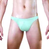 Calzoncillos para hombre Seda de hielo Transpirable Bikini Calzoncillos Sexy U Convex Bolsa Bragas Cintura baja Sólido Translúcido Erótico Levantamiento de cadera