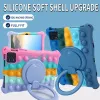 Handle Grip Case For Xiaomi Mi Pad 6 5 Pro 11 Soft Bubble Silicone Kids Stand Cover Shockproof Cases For Redmi Pad 10.6 inch +Shoulder Strap