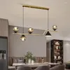Lampes suspendues Lumières Lampe à LED De Luxe Moderne Sphérique En Verre Longue Table À Manger Pour Salon Cuisine Bar Café Suspension Lumière