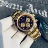Zegarek luksusowe męskie automatyczne zegarek mechaniczny ze stali nierdzewnej szafir szafirowy żółty złot