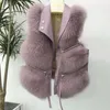 Damesvesten 2023 herfst wintermode faux bont jas vrouwen taille vrouwelijk jasje vest pluizige solide kleur voor dames