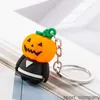 Portachiavi per uomo Donna Borsa per auto Portachiavi Regalo di moda Resina Zucca Regalo di Halloween Fantasma Grim Reaper