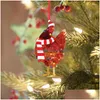 Decorative Objects Figurines Stained Glass Window Pair Chicken Christmas Decorations Holiday Wood Dhkpa