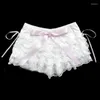 Women's Shorts Ribbons Multi-layers Lace Women Ruffles Elastic Waist Cute Cake Lolita Pettipants Y2K Sweet Girls Kawaii Pants