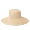 Wide Brim Hats Sunscreen Sunshade Cap Flat Top Straw Hat Outdoor Tourism Beach Caps Adjust Size Basin Panama HatWide