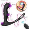 Outros itens de massagem Massagem de próstata masculina Vibrador anal remoto 10 velocidades Atraso Anel de ejaculação Testis Estimular ânus Plug Butt Adult Sex Toys 18+ Q231104