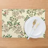 Table Mats Christmas Garden Metallic Non-Slip Insulation Place For Kitchen Dining Washable Placemats Cup Mat Set Of 6