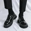 Sapatos de vestido Derby Homens PU Carro Costura Sola Grossa Lace Up Cabeça Redonda Diária Negócio Casual Clássico Confortável