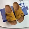 2023 Pantoufles Boston Clogs Arizona Slipper Sandales Designer Summer Cork Diapositives plates Cuir Favorite Beach Clog Big Head Semelle souple Mayari Sandal 35-45