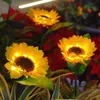 Novelty Lighting Solar Sunflowers Outdoor Garden Lighting Lawn Light Waterproof Solar Flowers Pathway Light for Patio Yard Wedding Holiday Decor P230403