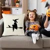 Kudde digital tryckt Halloween -häxa Silhuett Linne Hemma Kärnan Ingår inte Silk Pudow Case Curly Hair