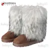 VOTODA Neue Frauen Faux Pelz Schnee Warme Kurze Plüsch Futter Flauschigen Winter Mode Pelzigen Schuhe Frau Fuzzy Stiefel T231104