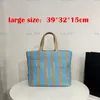 2022 Stripe Straw Bags borsa firmata Donna Borsa tote all'uncinetto Borsa di lusso Borsa shopping estiva Borse a tracolla Top a triangolo