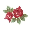 Broschen 70 mm Bling rote Kristallrose Blumenbrosche Strassnadel für Frauen