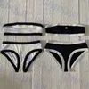 Gestrickter Röhrenoberteil Bikini Damen Bademode Brief Metall Logo Badeanzug Damen Sexy BH Zweiteiler