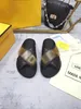 Designer slipper F sandal summer flat shoes sexy genuine leather black white flat shoes men's and women's beach casual fashion slippers 2 straps cross size 35-46