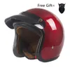 ARRIVAZIONE DELLA MOTORCYCLE H Open Face 3/4 Helmed Personalizzati da uomo Retro vintage Cascos de Motociclistas DOT ROSSO COURO CE