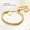 Charm Bracelets 18K Gold Plated 316L Titanium Steel Beaded Bracelet Simple Stylish Round Dainty Holiday Party Strand Adjustable