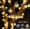 Novità Illuminazione Luci a stringa solare Giardino esterno 100 Luci a globo di cristallo a led Impermeabile Festone solare Fata per decorazioni per feste Ramadan P230403