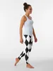 Pantalon actif GRAND ARLEQUIN NOIR ET BLANC - DIAMANT - ARGYLEPATTERN CONÇU POUR LA DÉCORATION DE LA MAISON VÊTEMENTS Leggings Gym Femme