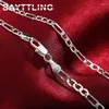 Chains 925 Sterling Silver 4MM 16/18/20/22/24/26/28/30 Inches Figaro Chain Necklace For Women Men Fashion Wedding Jewelry