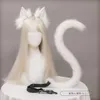 Trajes de catsuit feitos à mão orelha de animal feminino menina headwear cosplay orelhas de gatos caudas acessórios de cabelo argola para festa de halloween