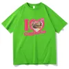 Mens tshirts I Love Capybaras imprimir homens mulheres moda casual tshirts solto tripulação pescoço hip hop homem engraçado camiseta masculina camiseta de rua de rua 230404