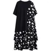 Casual jurken zomer polka dot print kleur matching midi jurk modieus losse ontwerp explosieve stijl padwork kleding h1659