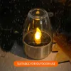 Novelty Lighting Outdoor Solar Electronic Candles Light Flameless LED Tea Light Table Lanterns for Garden Cemetery Wedding Cafe Christmas Decor P230403