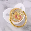 Pacifiers# Luxury Bling Rhinestone Baby Pacifier Newborn Infant Baby Silicone Orthodontic Pacifier Nipple Sleep Soother Drop ShippingL231104